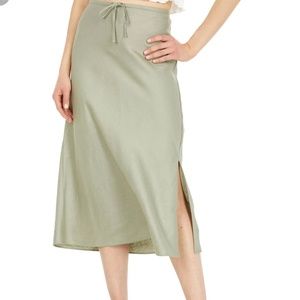 Madewell Women's Linen Blend Drawstring Midi Slip